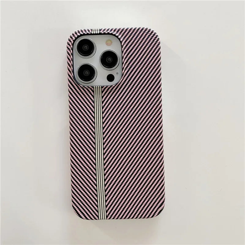 Racing Sports Car Carbon Fiber lines Phone Case for iPhone 12 13 Mini 11 14 15 16 17 Pro Max Air Track 17ProMax PC Cover Funda