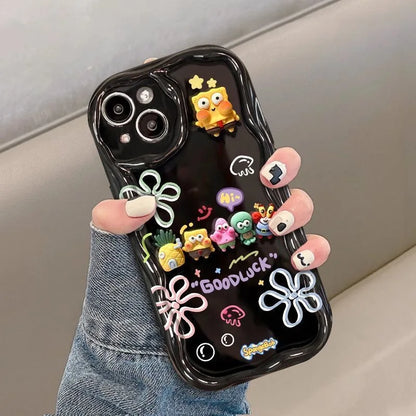 For Samsung Galaxy S24 S20 FE S21 S22 Plus S23 Ultra A30S A50 A31 A51 A20 M14 M34 M54 SpongeBob Toy Cartoon Wave Soft Phone Case
