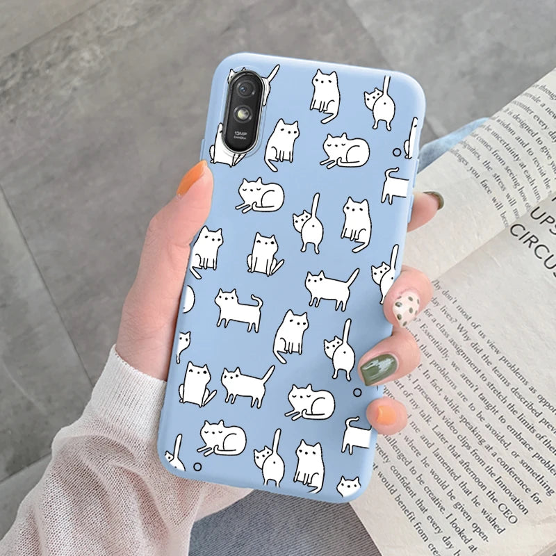 For Redmi 9AT 9A 9at Back Cover Protective Case Soft Silicone Cute Cartoon Cat Frog Funda Phone Case For Xiaomi Redmi 9C 13C 14C