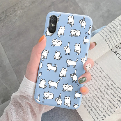 For Redmi 9AT 9A 9at Back Cover Protective Case Soft Silicone Cute Cartoon Cat Frog Funda Phone Case For Xiaomi Redmi 9C 13C 14C