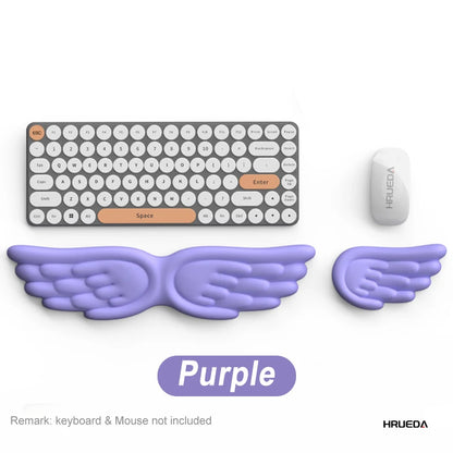 Mousepad Ergonomic Angel Keyboard Wrist Rest and Mouse Pad Set Reduce Wrist Pain for Office and Gaming Use