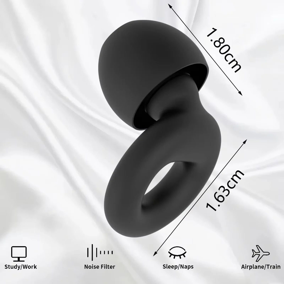 Plugs for Sleep,Swim, Work– Super Soft Silicone Ear Reusable Hearing Protection for Noise Reduction 8 Ear Tips in XS/S/M/L