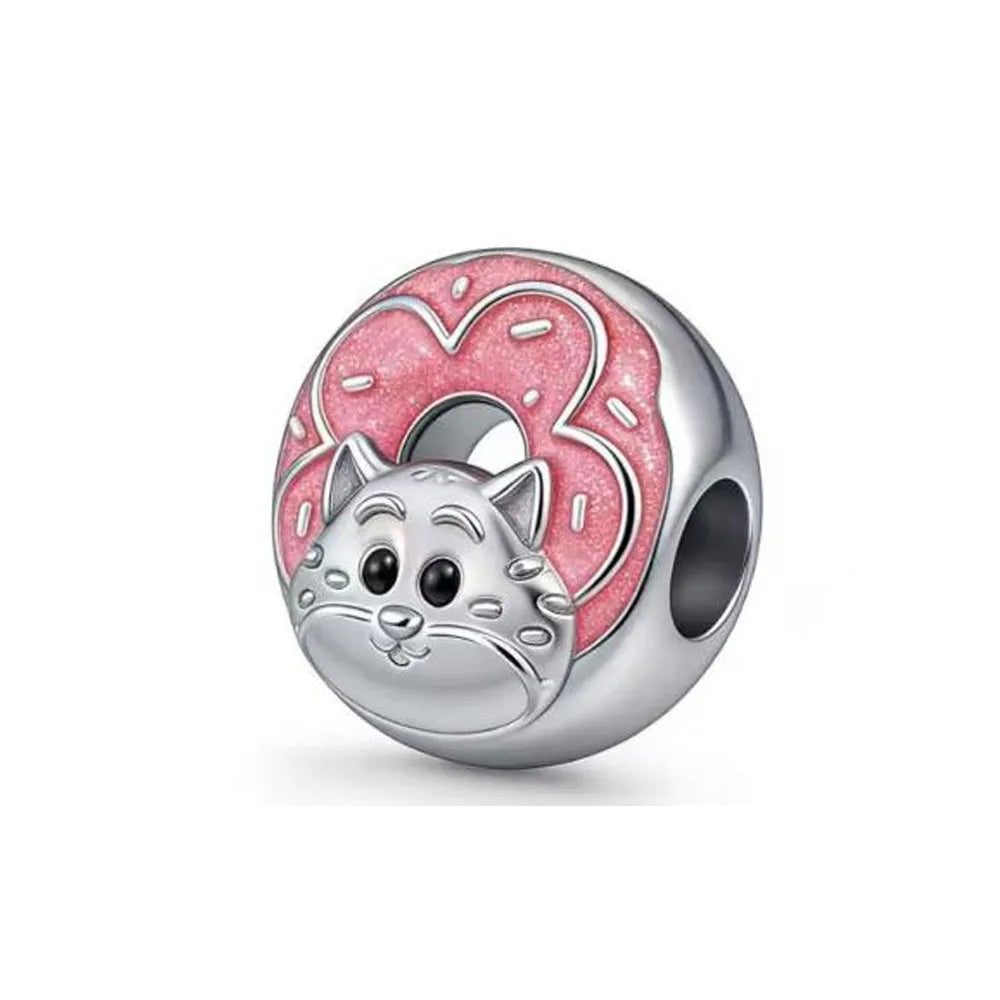 Fashionable 925 Silver Cartoon Beads Compatible with European Bracelet Koala Rabbit Mouse Princess Anime Beads DIY Jewelry Gift