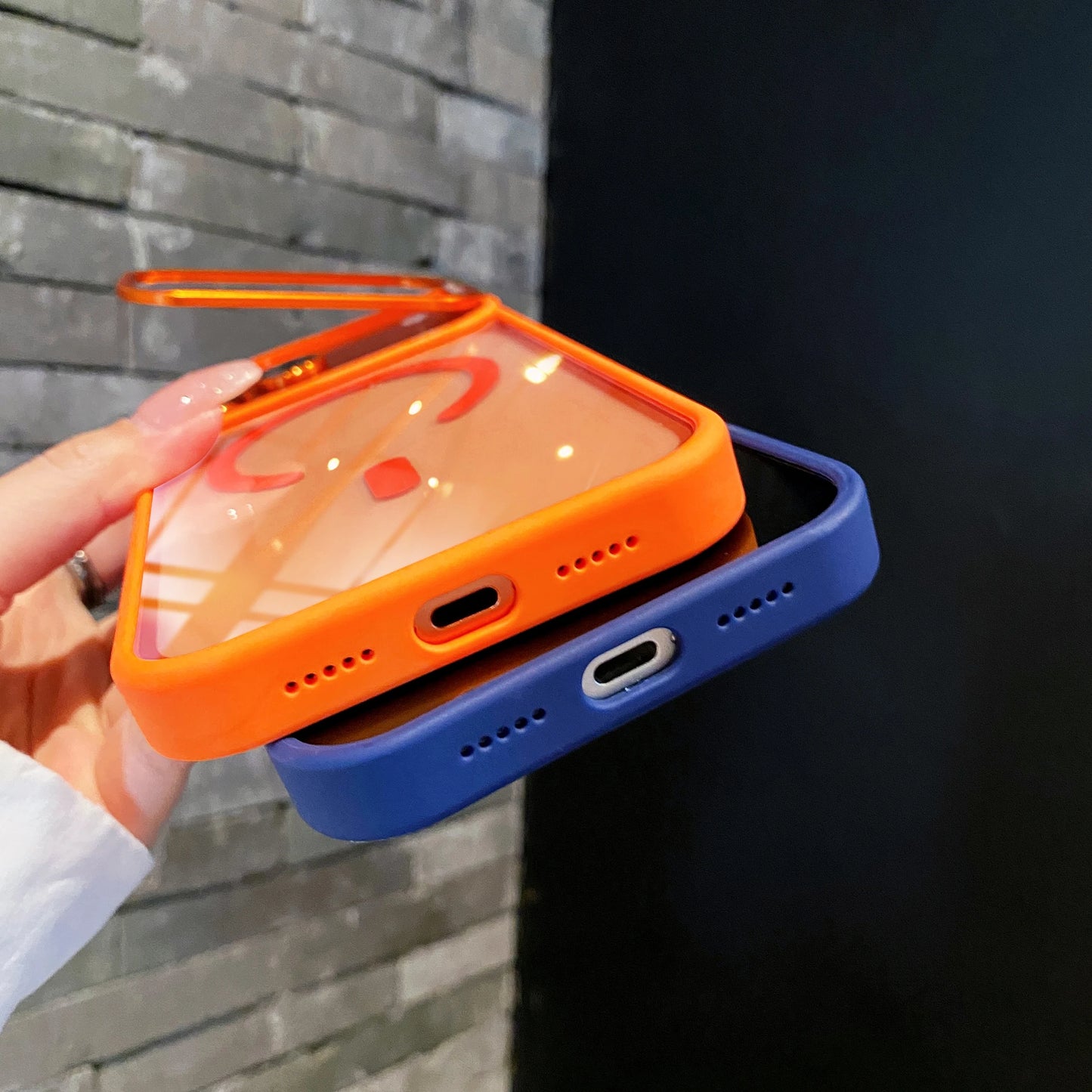 Luxury Lens Holder Transparent Magnetic Wireless Charge Case For iPhone 11 12 13 14 15 16 17 Air Pro Max Plus Shockproof Cover