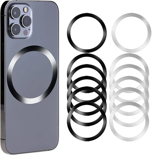 Universal Magnetic Metal Plate Ring For Magsafe iPhone Wireless Charger Car Cellphone Sticker Round Magnet Stainless Steel Patch