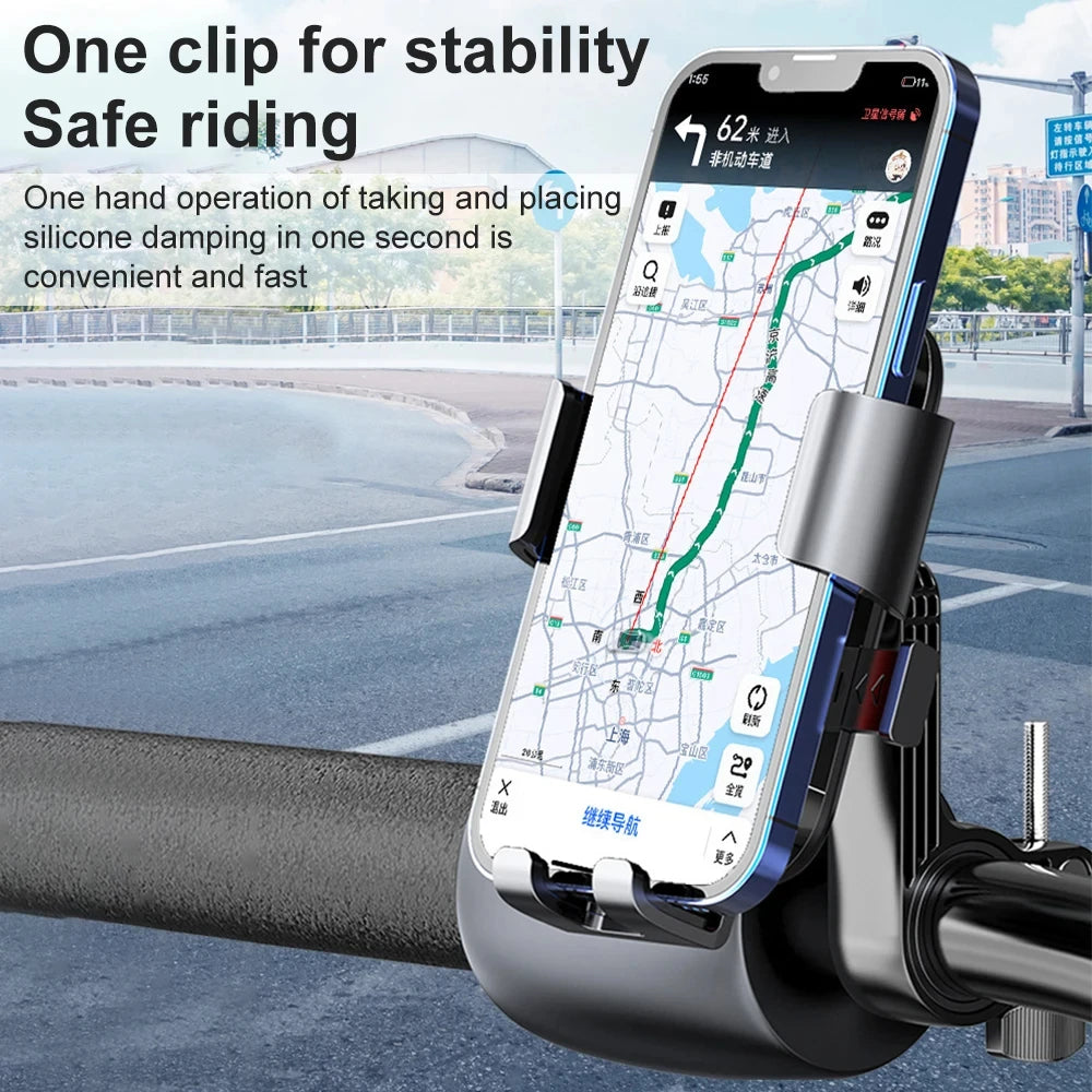Motorcycles Bicycles Phone Holder Free Rotation Mobile Phone Navigation Bracket For Riding Shockproof For iPhone