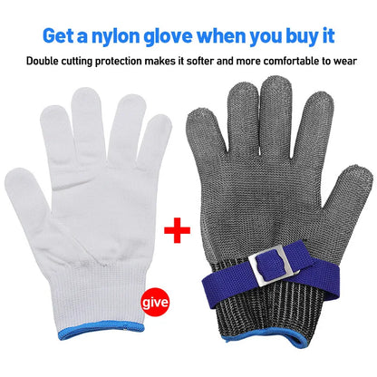 Anti-cut Gloves Safety Cut Proof Stab Resistant Stainless Steel Wire Metal Mesh Butcher Hand Protect Meat Cut-Resistant Gloves