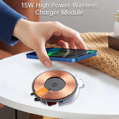 5W~15W Adaptive Wireless Charging Module Rapid Charger with Charge Protection Type-C Interface DIY Phone Wireless Charger