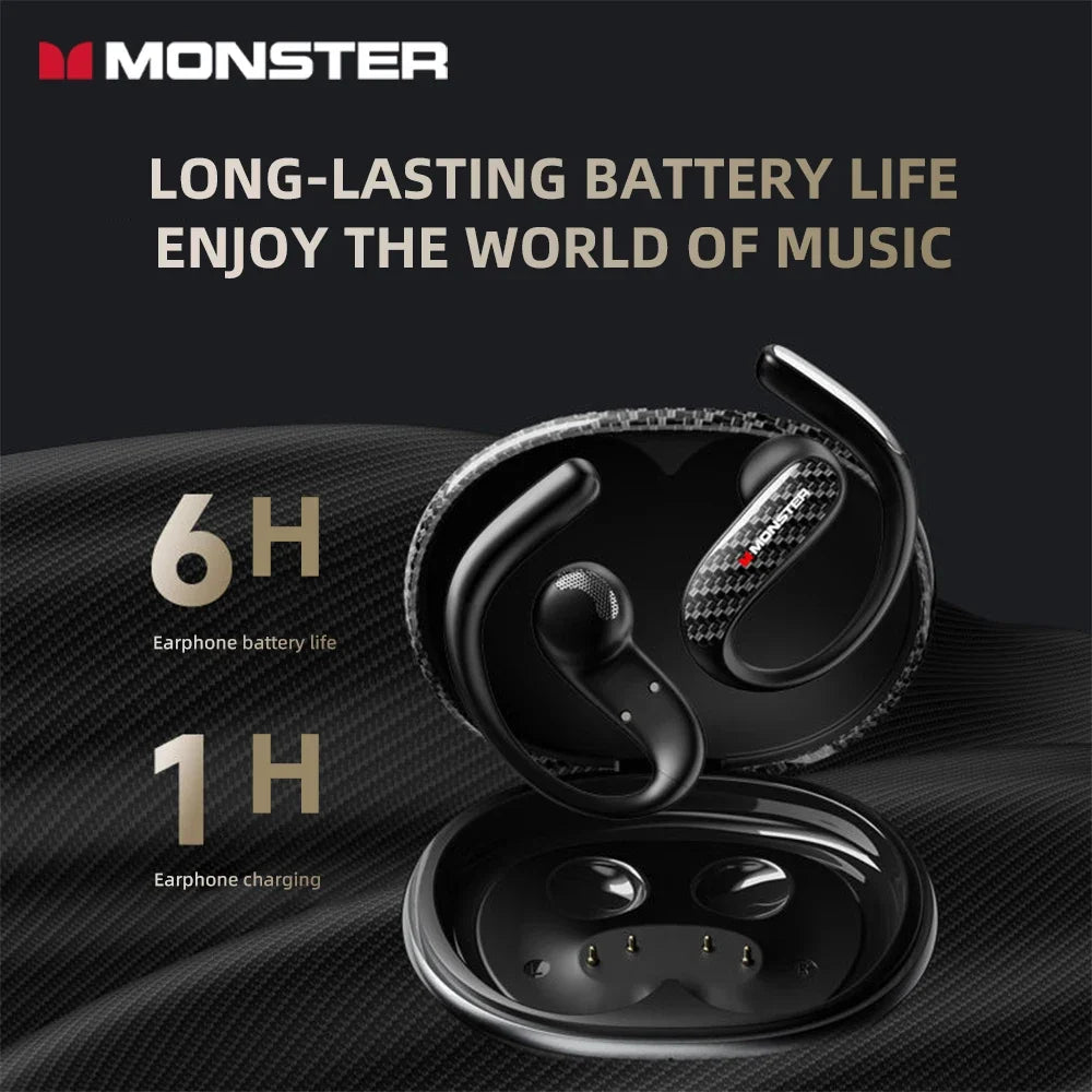 Monster MQO37 Gaming Earphones TWS Bluetooth 6.0 Noise Reduction Sport Headphone HiFi Stereo Music HD Call Headphones for Xiaomi