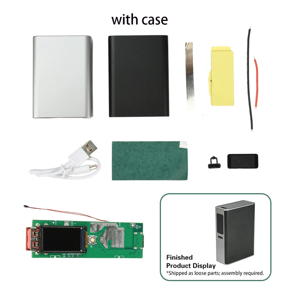 22.5W Fast Charging DIY Power Bank Kit 0.96" TFT Color Screen Dual USB Type-C for 21700 Battery Multi-Protocol Portable Charger