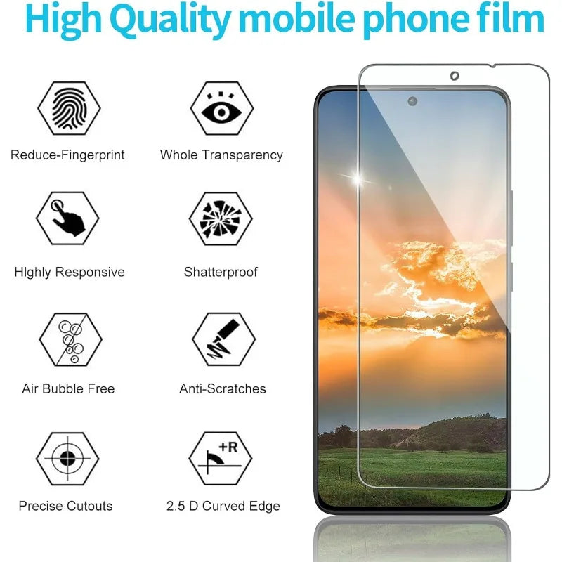3Pcs HD Tempered Glass Screen Protector for Xiaomi Redmi Note 10 11 12 13 14 Pro 15 Pro 5G Glass Film Anti-Scratch HD Glass