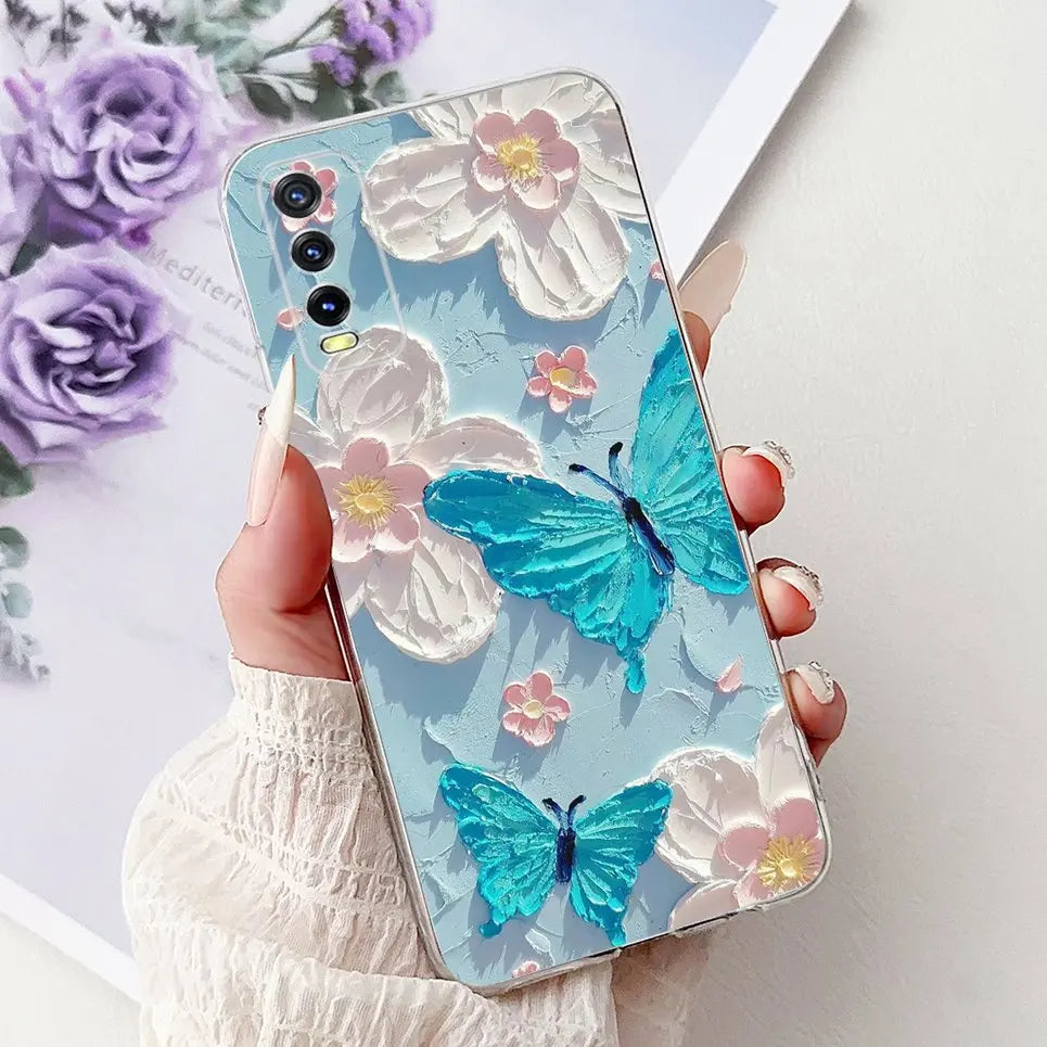 Soft Clear Siliocne Cover For Vivo V2027 V2028 V2029 Phone Case Vivo Y11s Y12s Y20 Y20s Y20i Y20G Cartoon Animals Flower Coque