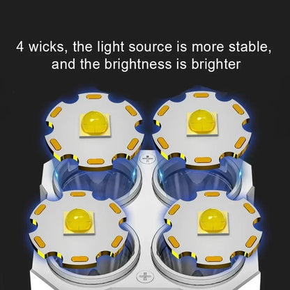 High Power LED Flashlights Camping Torch With 4 Lamp Beads And COB Side Light Rechargeable Portable Hand Lantern 4 Lighting Mode