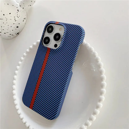Racing Sports Car Carbon Fiber lines Phone Case for iPhone 12 13 Mini 11 14 15 16 17 Pro Max Air Track 17ProMax PC Cover Funda