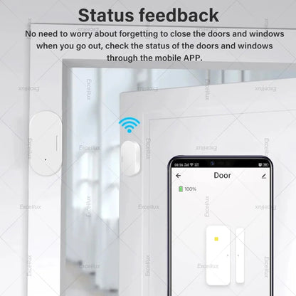 Zigbee Door Window Sensor Door Open Closed Burglar Magnetic Detector Works With Alexa Google Home Automation Z2M Home Assistant