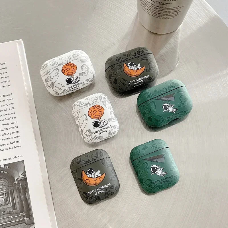 Astronaut Space Moon Soft Earphone Case for Airpods 4 2024 Pro 3 2 1 Headphone Cover for Air Pods Pro2 Pro3 Generation Custodia