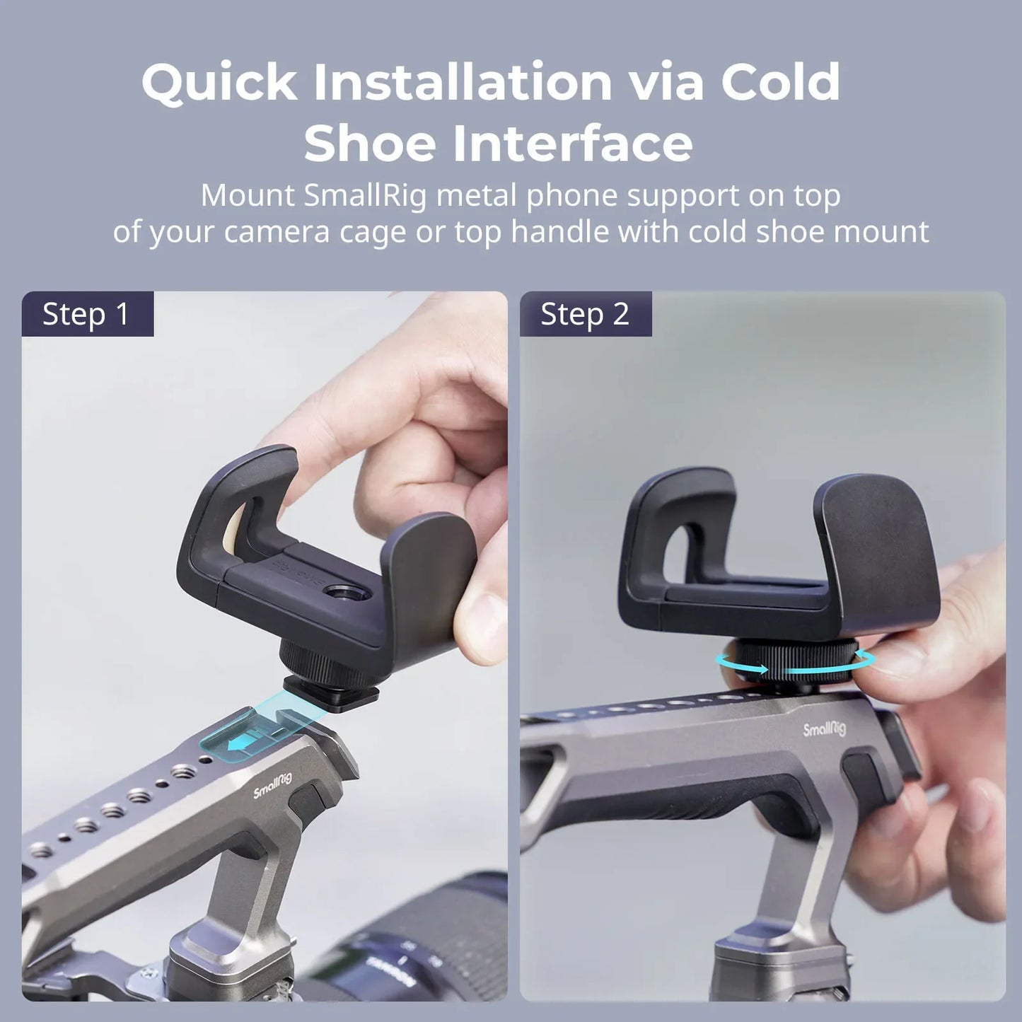 SmallRig Universal Power Bank Clamp w Cold Shoe Mount Compatible W Power Banks Ranging From 55mm to 86mm in Width For Cage 4600