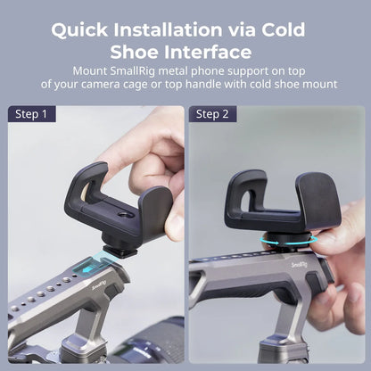 SmallRig Universal Power Bank Clamp w Cold Shoe Mount Compatible W Power Banks Ranging From 55mm to 86mm in Width For Cage 4600