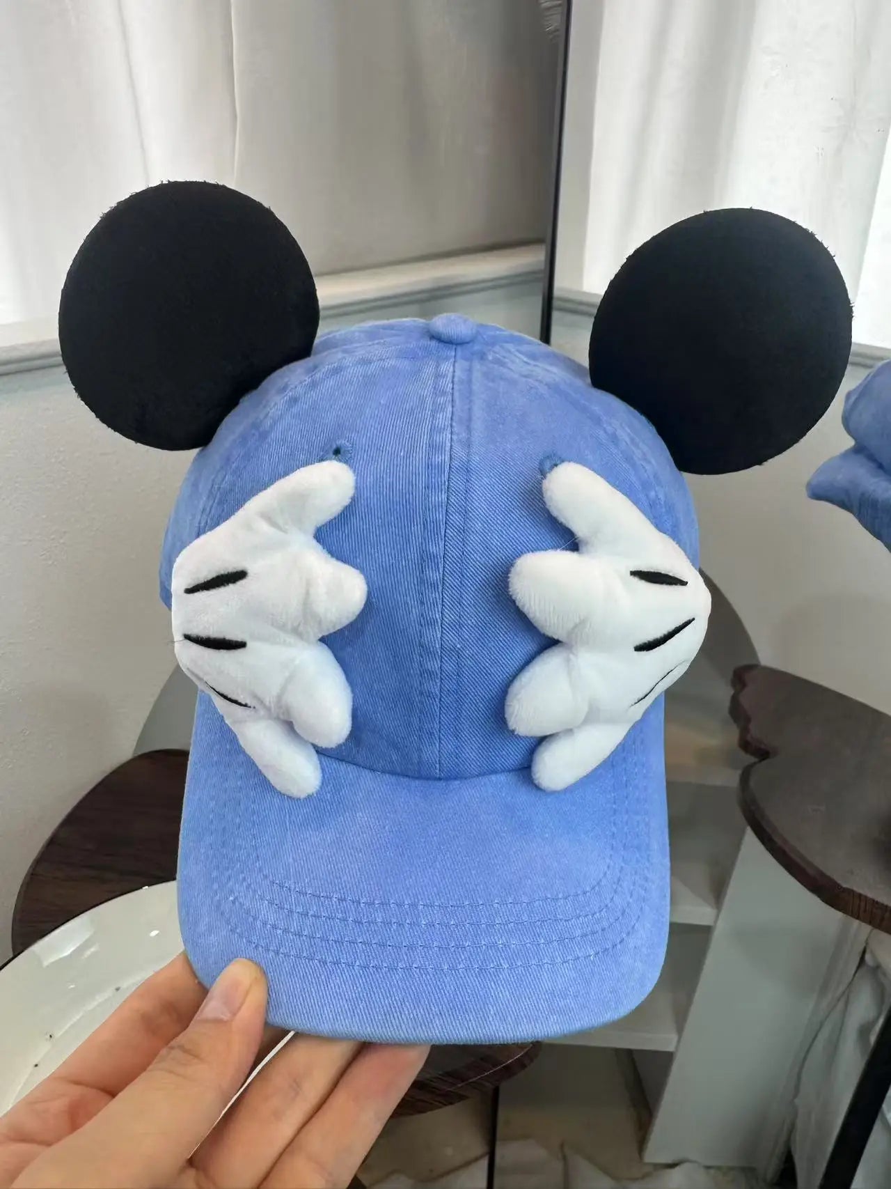 Cute Cartoon Mouse Ear Baseball Caps Adjustable Snapback Hat Outdoor Sports Travel Sun Hat with Curved Brim for Adult Teens