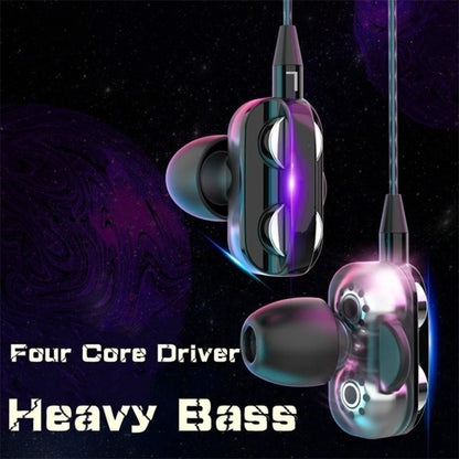 Universal Wired 3.5mm Jack Headset Double Horn 6D Stereo Heavy Bass Music Earphones With Mic Gaming Handsfree In-ear Earbuds