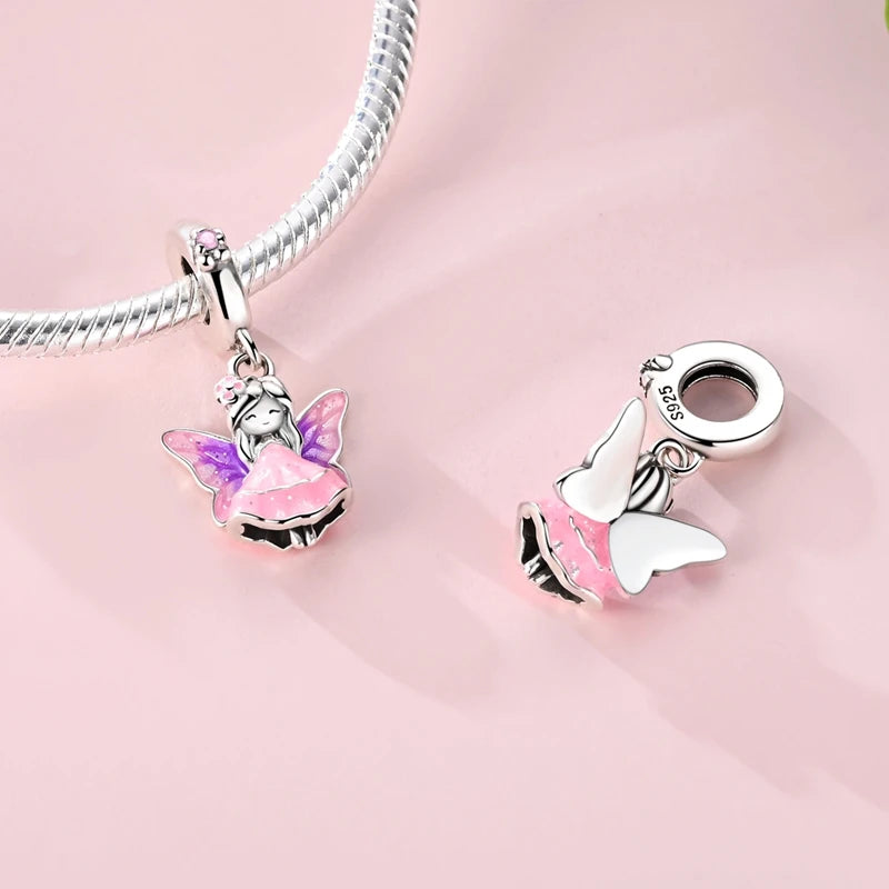 New IN 925 Sterling Silver Charms Beads Headphones Snail Fox Rose Pendant Jewelry Fit Original Bracelet For Women DIY Gift