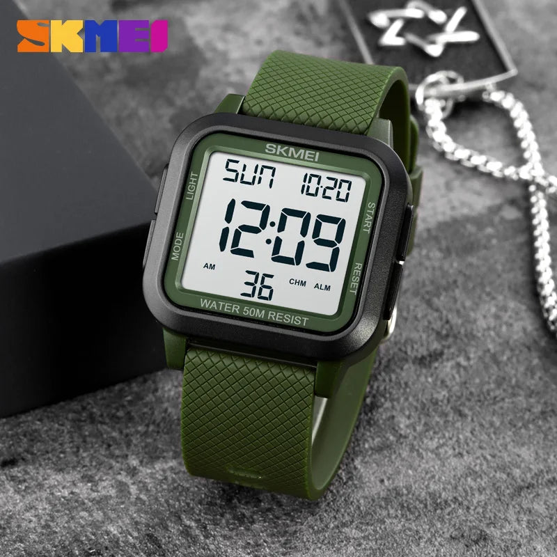 SKMEI 1894 Sport Electronic Watch for Men Shockproof Waterproof Countdown Mens Wristwatch Military Alarm Clock 1960 Reloj Hombre