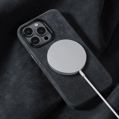 Luxury Leather Case for IPhone 16 Pro Max 14 15 Magnetic Wireless Charger Cover for IPhone 12 13 14 Pro Max Plus Shockproof Case