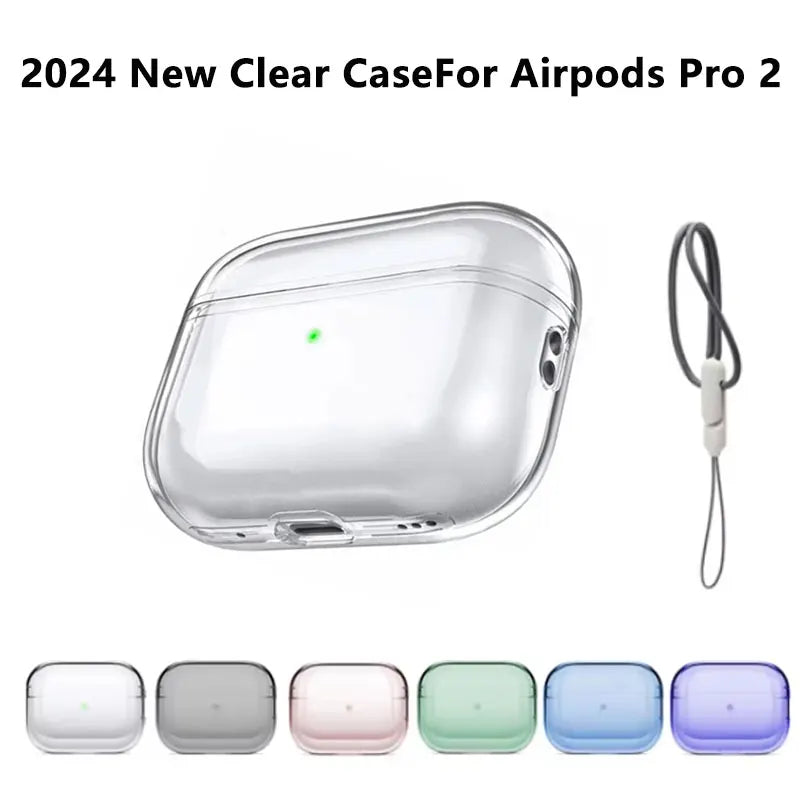 Colorful Transparent Protective Case Cover For Airpods Pro 2 TPU Soft Skin Shockproof Case Designed for Airpods Pro2 Earbuds