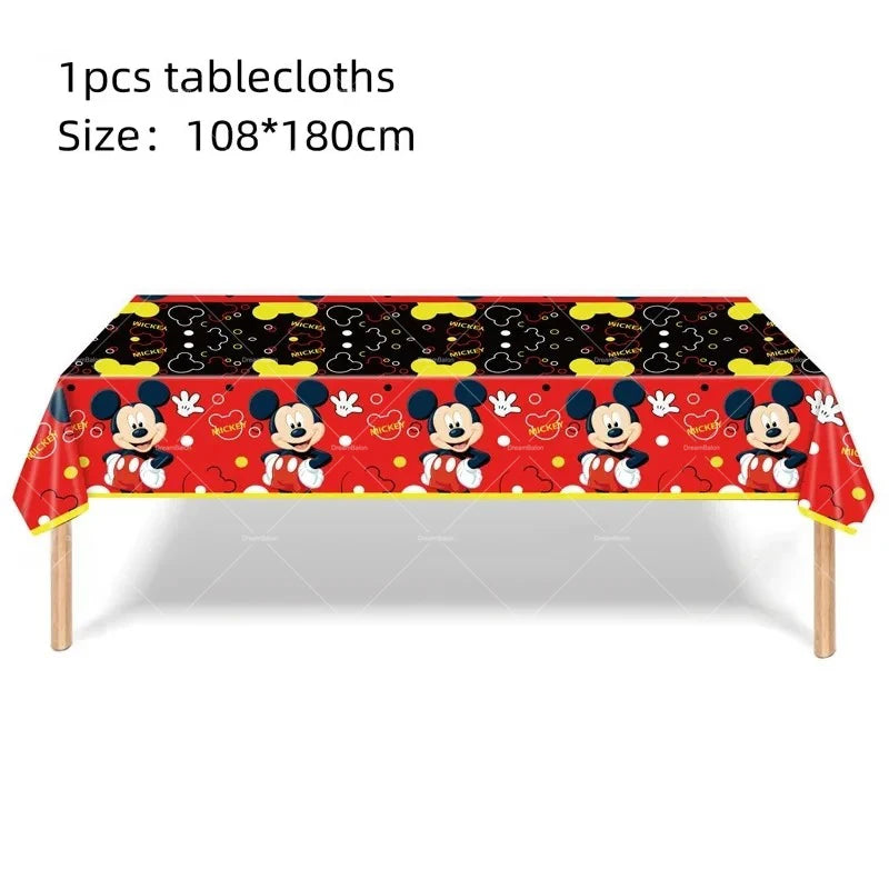 Mickey Balloon Cartoon Mouse Minnie Decorations Party Happy Birthday Banner Cake Topper Disposable Tableware Background Gift Bag