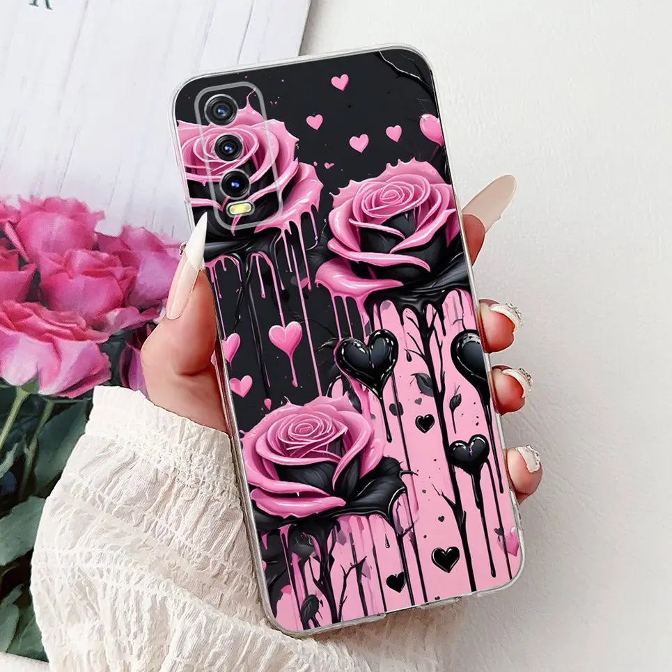 Soft Clear Siliocne Cover For Vivo V2027 V2028 V2029 Phone Case Vivo Y11s Y12s Y20 Y20s Y20i Y20G Cartoon Animals Flower Coque