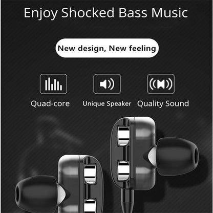 Universal Wired 3.5mm Jack Headset Double Horn 6D Stereo Heavy Bass Music Earphones With Mic Gaming Handsfree In-ear Earbuds
