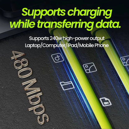 240W USB cable Mobile Phone Fast Charge Type-C cable Quick Data Wire for iPhone 15 16 Mi HUAWEI HONOR Xiaomi USB PD to PD cable