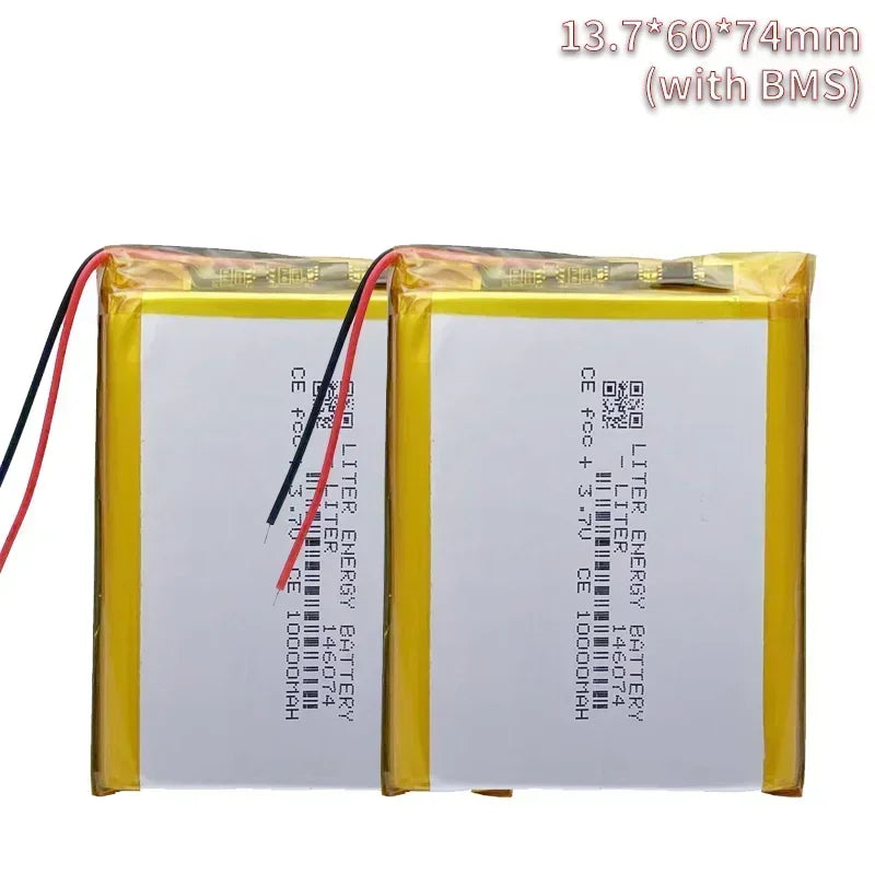 3.7V 10000mAh 146074 Li-polymer Battery 136074 Rechargeable Polymer Lithium Batteries for Power Bank Toy GPS Laptop Lights Diy