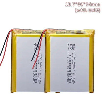 3.7V 10000mAh 146074 Li-polymer Battery 136074 Rechargeable Polymer Lithium Batteries for Power Bank Toy GPS Laptop Lights Diy
