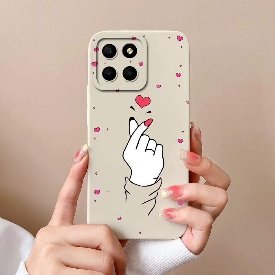 For Huawei Honor X6 X6S X6A Plus Phone Case Butterfly Heart Liquid Silicone Camera Protection Back Cover For Honor X 6 Funda
