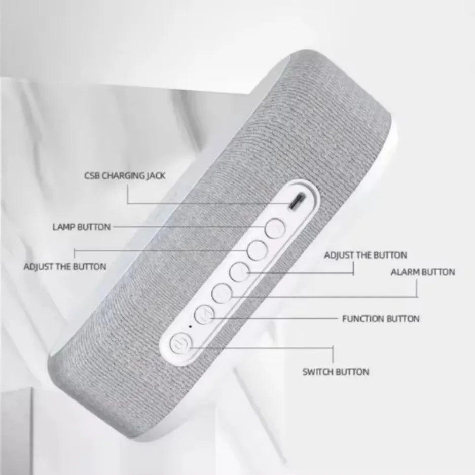 Wireless Charger Pad Phone Alarm Bedroom Lamp Night Light Desktop Clock Thermometer For iPhone 16 15 14 13 12 Fast Charging Dock