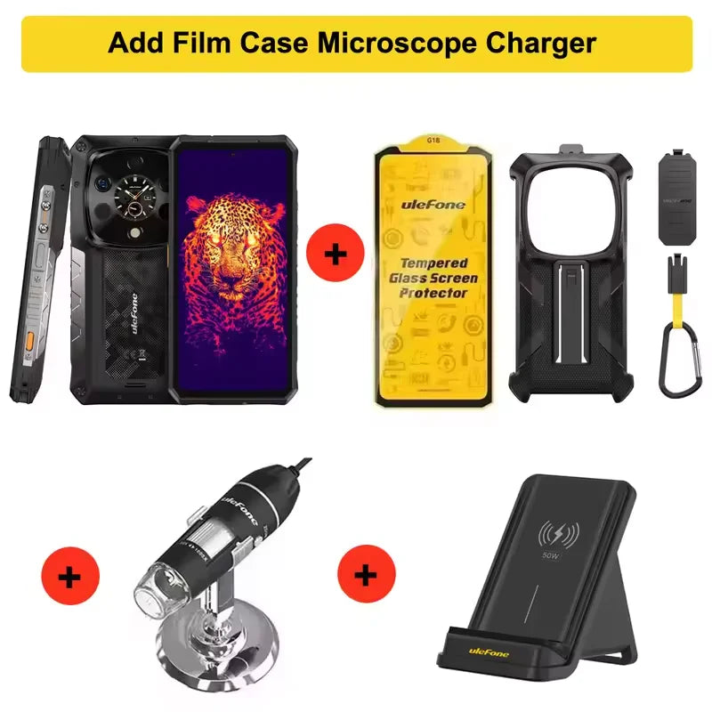 Ulefone Armor 28 Ultra 5G AI Thermal Imaging Rugged Phone 16GB+1TB Smartphone Android 14 AMOLED 6.67" Dimensity 9300+ 120W 5G
