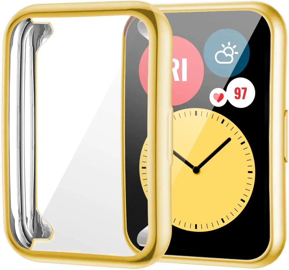 Plated Cover For Huawei Watch fit/fit 2 Case Smartwatch Accessories TPU Bumper All-Around Screen Protector Huawei fit2 watchcase