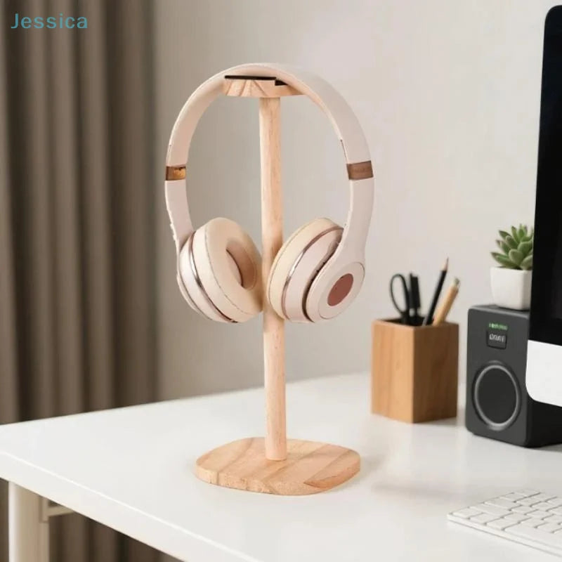 ♥Natural Wood Headphone Stand With Stable Base For Gaming/Over-Ear Headphones