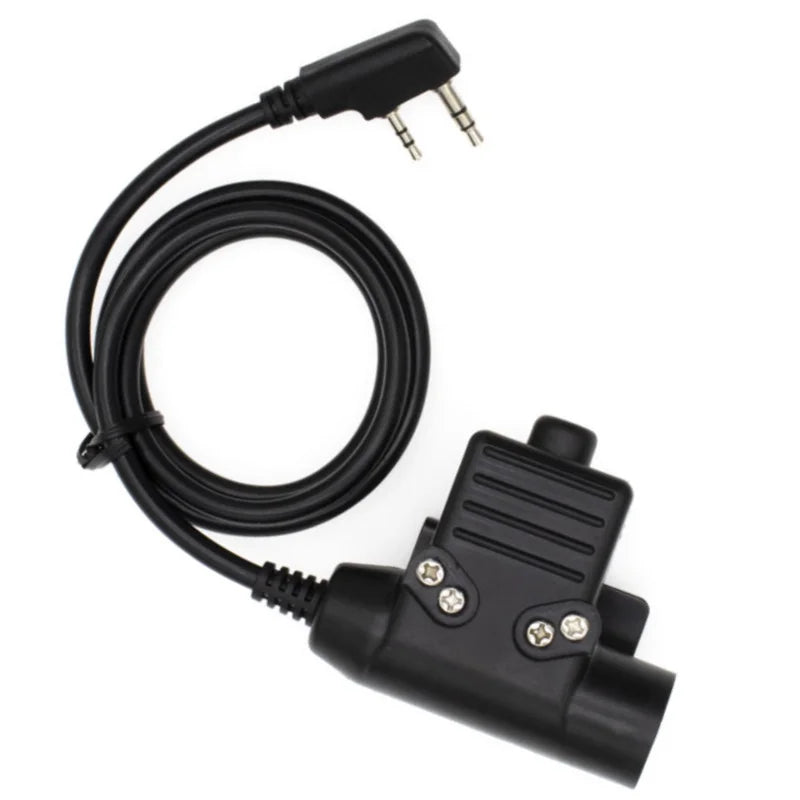 Original PTT Headset Adapter for Kenwood Baofeng UV-5R UV-5RE Plus BF-888S Walkie Talkie Tactical Earpiece Cable Plug Ham Radio