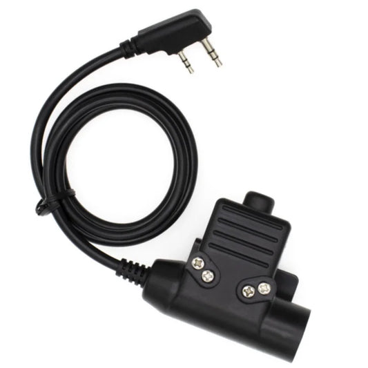 Original PTT Headset Adapter for Kenwood Baofeng UV-5R UV-5RE Plus BF-888S Walkie Talkie Tactical Earpiece Cable Plug Ham Radio