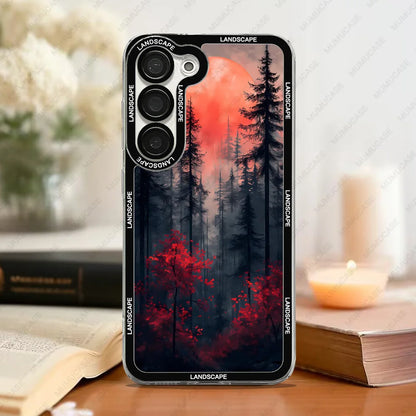 Phone Case For Samsung Galaxy S20 S21 S22 S23 S24 FE Plus Ultra A54 A53 A52 A34 5G TPU Soft Cover Japanese Landscape