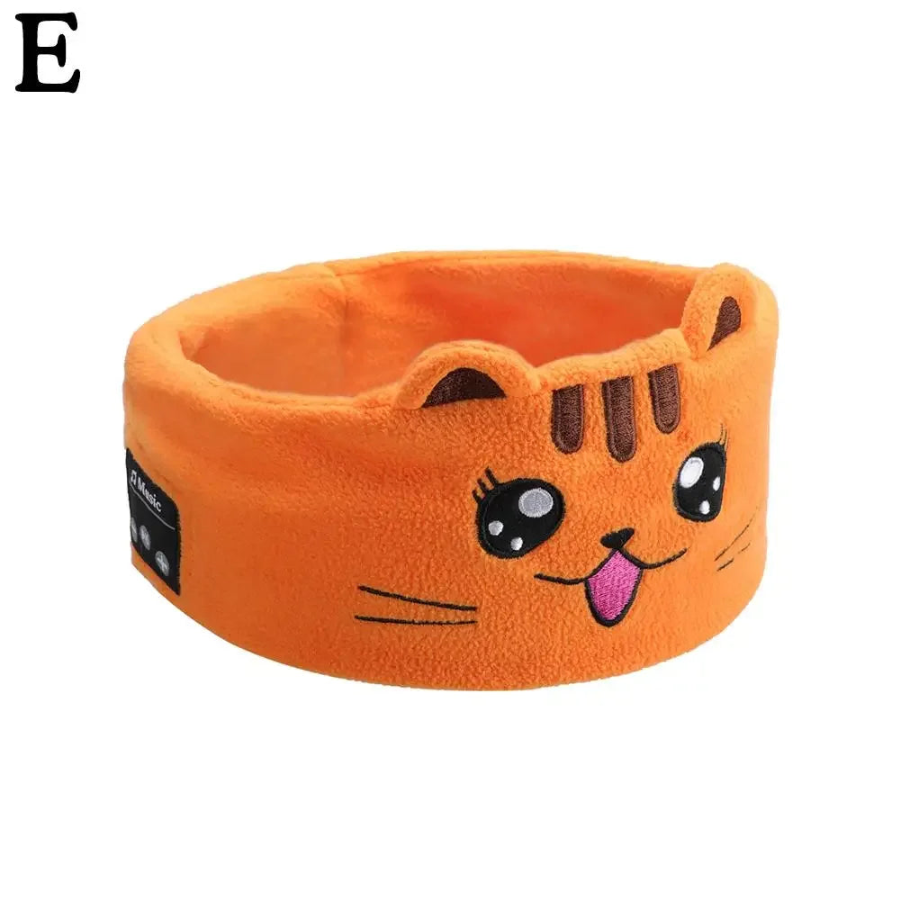 Bluetooth Music Headband Bluetooth V5.0 Chip Animal Bluetooth Wireless Headphones Kids Headband Thin Mask Speaker Sleep K6A9