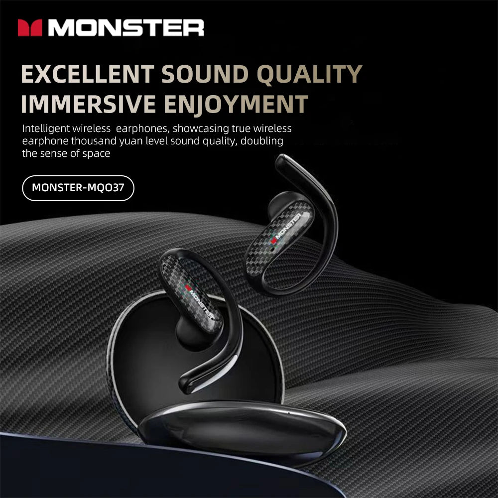 Monster MQO37 Gaming Earphones TWS Bluetooth 6.0 Noise Reduction Sport Headphone HiFi Stereo Music HD Call Headphones for Xiaomi