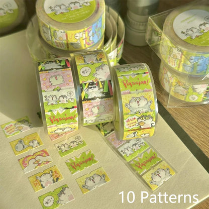 200pcs/Roll Transparent Cute Cats Stickers for Kids Funny Animal MEME Decals Waterproof  Decorative Scrapbooking Phone Case