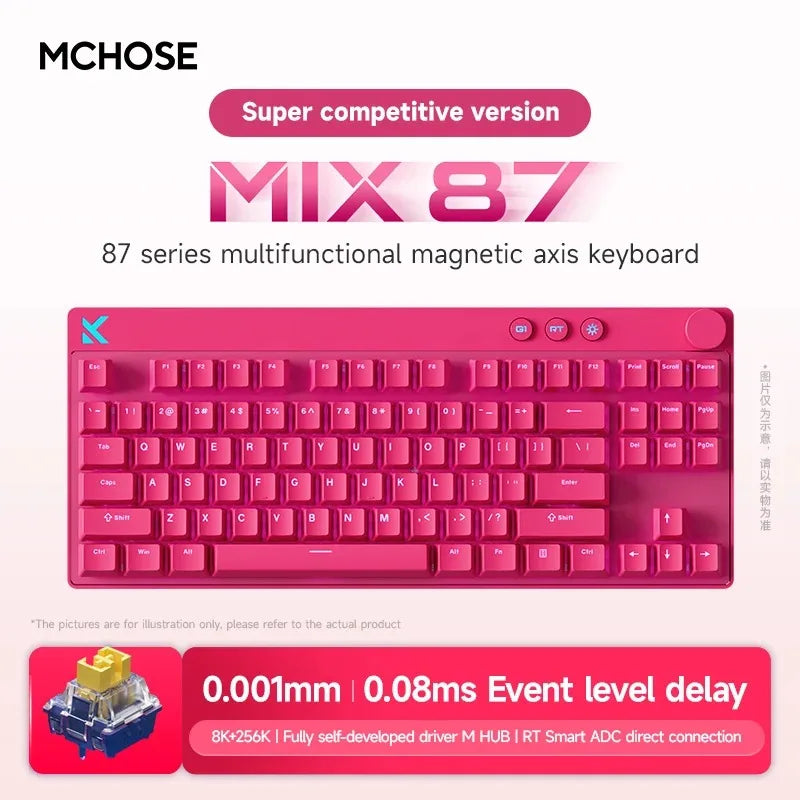 MCHOSE Mix 87 Magnetic Axis Cable E-sports Mechanical Keyboard 8K+256K Esport 0.08ms Customized Game Mount Taishan Axis GT