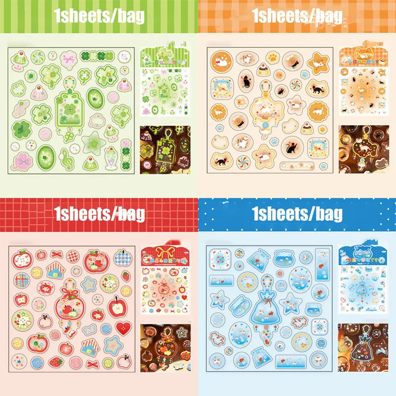 Laser Silver Resin Drop Sticker Sheet Planner Decor Sticker Journal Collage Card Frame Phone Case Mug Card Holder, Mr. Paper