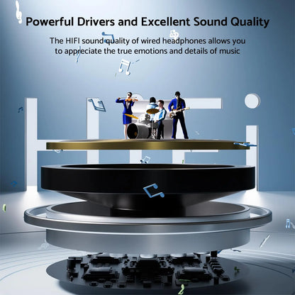 9D Stereo Type C & 3.5mm Gamers Headsets Wired Earphones In-ear Headphone HiFi Bass Earphone for Phone Earbud In Mic Handsfree