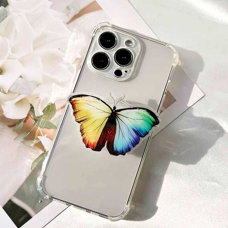 Acrylic Butterfly Phone Stand Socket Holder Grip Trendy mobile phone accessories Applicable ForApple Huawei Xiaomi Samsung