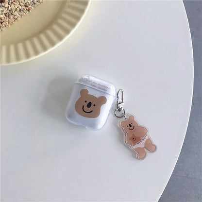 For AirPods 1 2 3 Earphone Case Funny Cute Cartoon Couples Bluetooth Headphone Protective Cover For AirPodsPro 2nd With Keychain